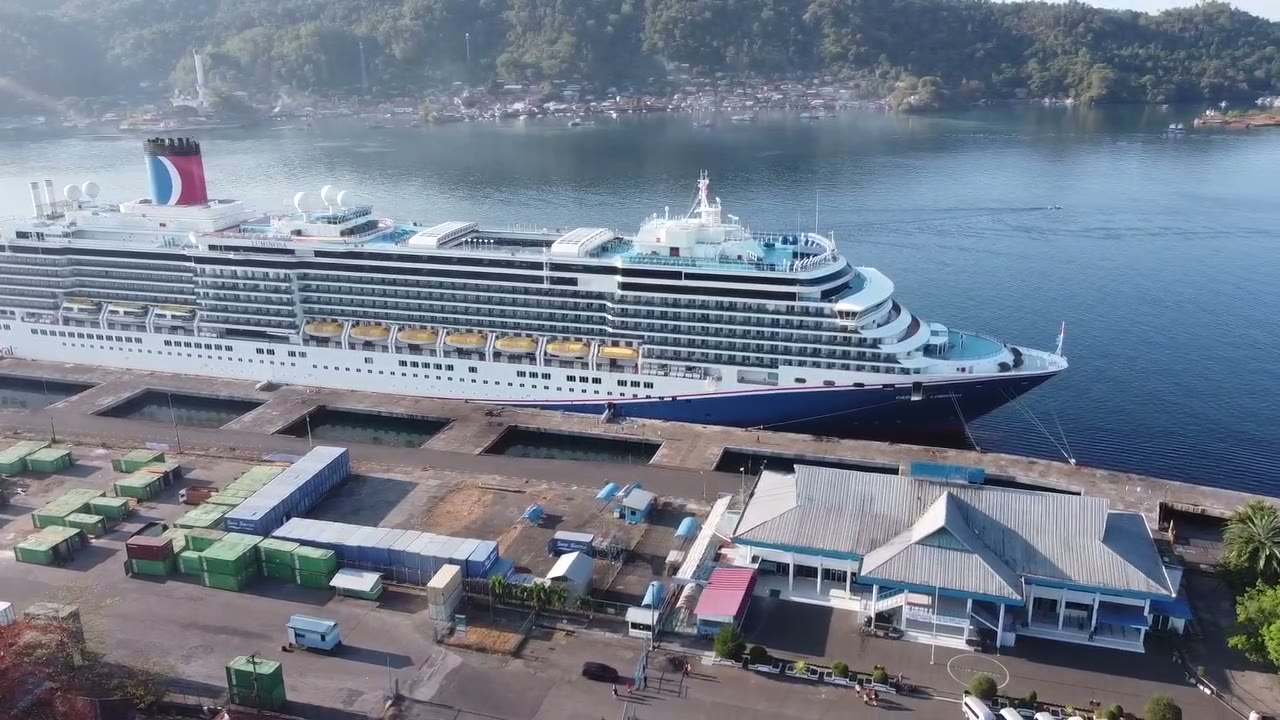 Cruise ship berthed at Bitung port, North Sulawesi